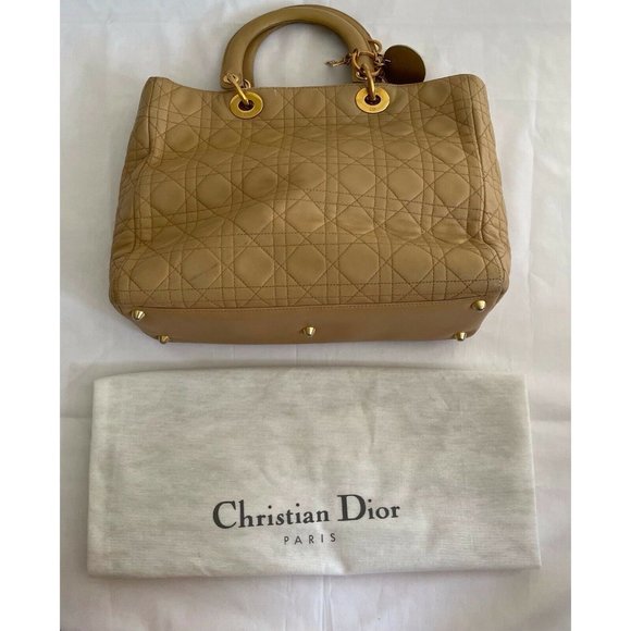 Authentic ChristianDior Lady Handbag Leather Ivory Detachable Strap With Dustbag - Picture 2 of 12
